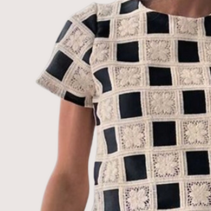 Blouse à Carreaux en Damier pour Femme