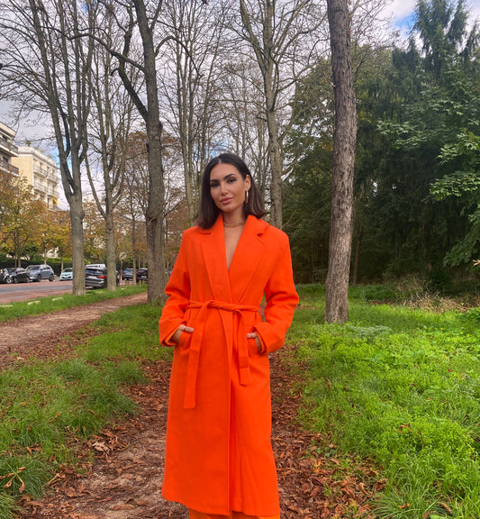 Manteau Orange Long Femme - Le Chaleureux